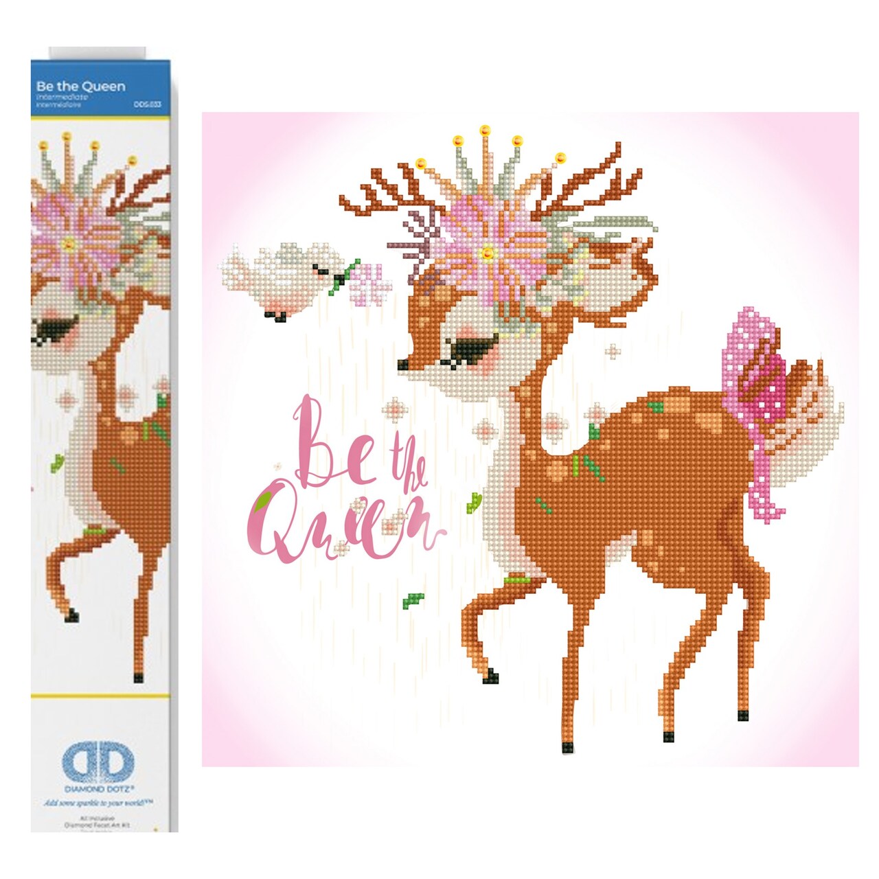 Diamond Dotz Be the Queen Deer Diamond Painting Kits for Adults - Diamond Art Kits a Relaxing Creative Craft Kit with Dotz Gems 13.8x13.8